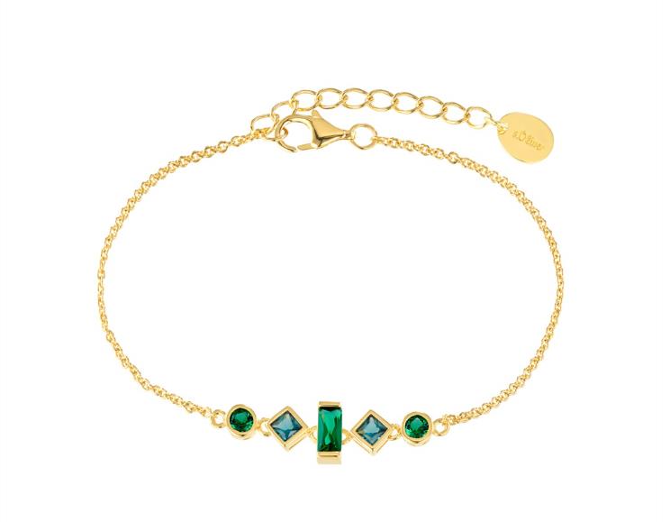 Ref.-Nr.: 2036882 s Oliver Armband Silber vergoldet Zirkonia gr&uuml;n
