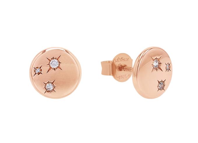 S. Oliver s.Oliver Ohrschmuck Ref.-Nr.: 2038827 925/- Silber, Ros&eacute; Zirkonia  Wei&szlig; 