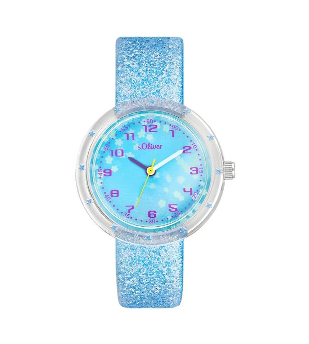 S. Oliver Kinderuhren Ziffernblatt: Blau Index  Leder Quartz Ref.-Nr.: 2037720