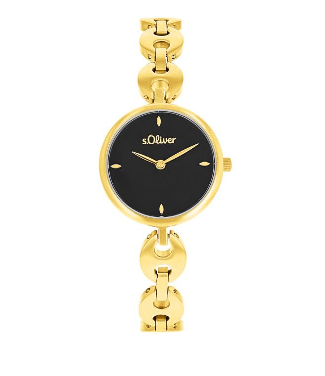 S. Oliver s.Oliver Damenuhren Ziffernblatt: Schwarz Index  Gliederband Quartz 50 Meter Ref.-Nr.: 2038587