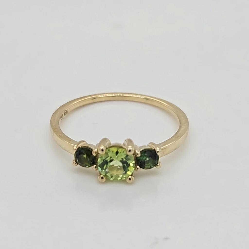 Linkenheil Ohrschmuck Ref.-Nr.: 41248-1366 333/- Gold, gelb 2 Turmalin Gr&uuml;n  1 Peridot Gr&uuml;n  Ringgr&ouml;&szlig;e 55