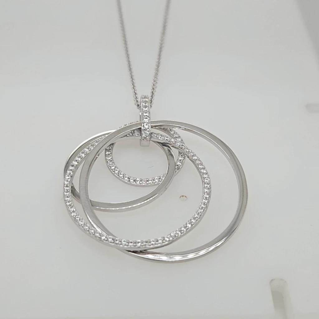Giorgio Martello Halsschmuck Ref.-Nr.: 912569450 925/- Silber, Rhodiniert Zirkonia  Wei&szlig;  L&auml;nge 42+3 cm