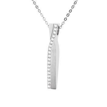 Ernstes Design Anh&auml;nger Ref.-Nr.: AN1037 Edelstahl Zirkonia  Wei&szlig; 