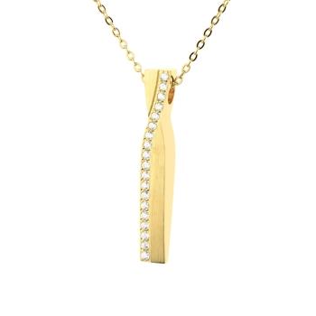 Ernstes Design Anh&auml;nger Ref.-Nr.: AN1038 Edelstahl, gelb Zirkonia  Wei&szlig; 