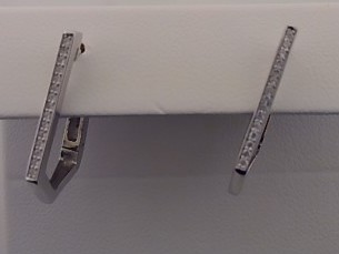 Max Fr&ouml;hlich Ohrschmuck Ref.-Nr.: 88/196338 925/- Silber, Rhodiniert Zirkonia  Wei&szlig; 