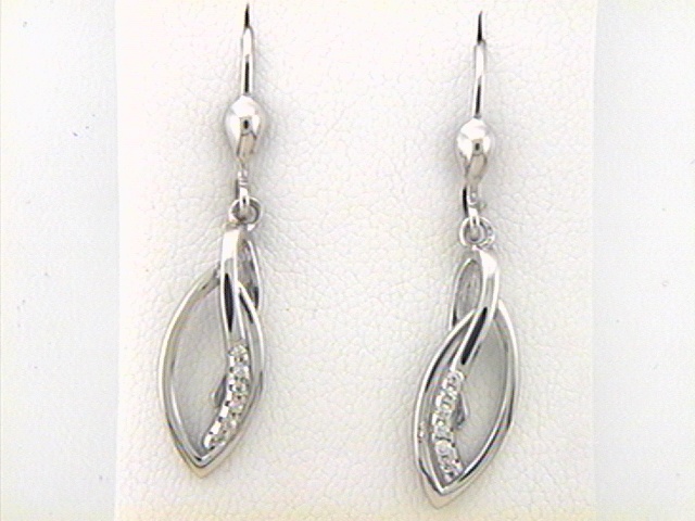 Max Fr&ouml;hlich Ohrschmuck Ref.-Nr.: 660/148559 925/- Silber, Rhodiniert Zirkonia  Wei&szlig; 