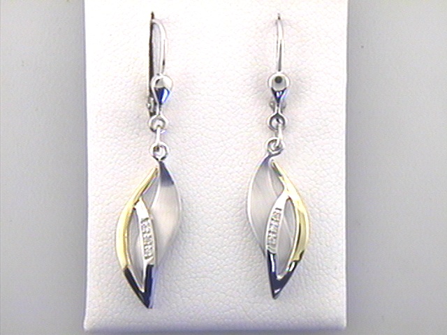 Max Fr&ouml;hlich Ohrschmuck Ref.-Nr.: 88/181200 925/- Silber, bicolor Zirkonia  Wei&szlig; 