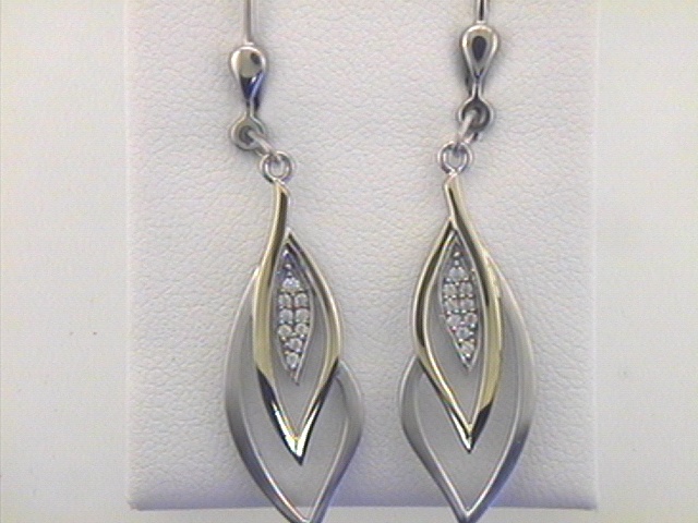 Max Fr&ouml;hlich Ohrschmuck Ref.-Nr.: 88/189798 925/- Silber, bicolor Zirkonia  Wei&szlig; 