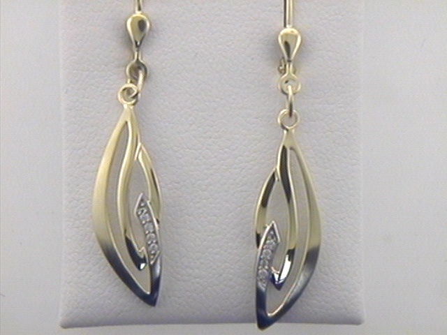 Max Fr&ouml;hlich Ohrschmuck Ref.-Nr.: 88/181204 925/- Silber, gelb Zirkonia  Wei&szlig; 