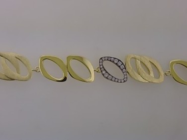 Max Fr&ouml;hlich Armband Ref.-Nr.: 88/197069/19 925/- Silber, gelb Zirkonia  Wei&szlig;  L&auml;nge 19cm