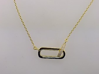 Max Fr&ouml;hlich Halsschmuck Ref.-Nr.: 25-357 925/- Silber, gelb Zirkonia  Wei&szlig;  L&auml;nge 42+3 cm