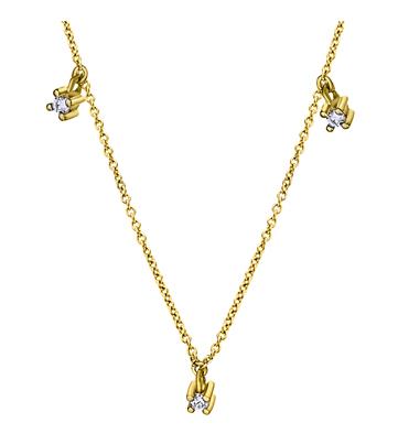 LECARRE Schmuck Halsschmuck Ref.-Nr.: GD098OA.00 750/- Gold, gelb 3 Diamant Wesselton  Weiss kleine Einschl&uuml;sse Brillantschliff 0,06ct.  L&auml;nge 42 cm