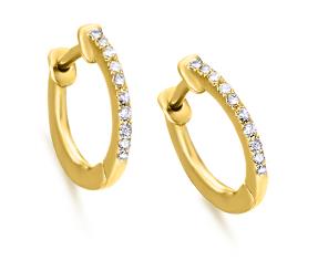 LECARRE Schmuck Ohrschmuck Ref.-Nr.: GB007OA.00 750/- Gold, gelb Diamant Wesselton  Weiss kleine Einschl&uuml;sse Brillantschliff 0,06ct. 