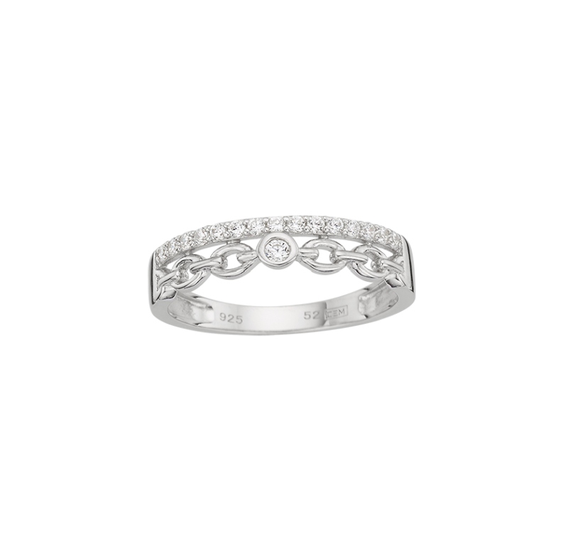 Engelkemper Ringe Ref.-Nr.: 5-214703-001 925/- Silber, Rhodiniert Zirkonia  Wei&szlig;  Ringgr&ouml;&szlig;e 48