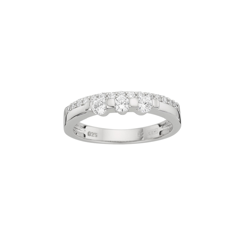 Engelkemper Ringe Ref.-Nr.: 5-214705-001 925/- Silber, Rhodiniert Zirkonia  Wei&szlig;  Ringgr&ouml;&szlig;e 48