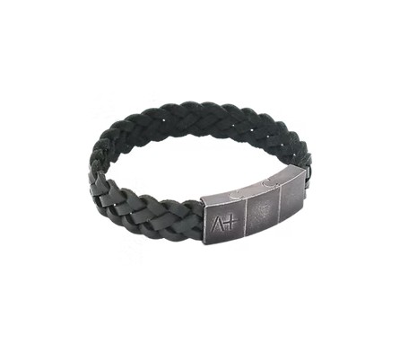 Across Armband Ref.-Nr.: AL27GN LEDER, gr&uuml;n Edelstahl, grau L&auml;nge 21 cm