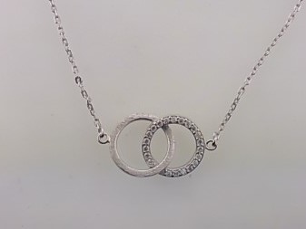 Max Fr&ouml;hlich Halsschmuck Ref.-Nr.: 25-359 925/- Silber, Rhodiniert Zirkonia  Wei&szlig;  L&auml;nge 42+3 cm