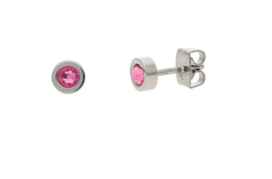 Boccia Ohrschmuck Ref.-Nr.: 05095-02 Titan Glasstein Rosa 