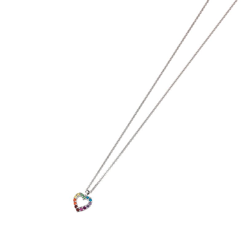 Engelkemper Halsschmuck Ref.-Nr.: 5-215220-001 925/- Silber, Rhodiniert Zirkonia  multicolor  L&auml;nge 35+3 cm