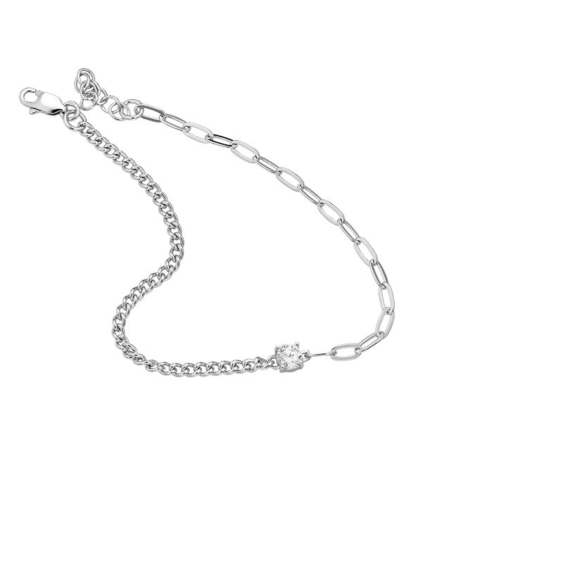 Engelkemper Armband Ref.-Nr.: 5-215291-001 925/- Silber, Rhodiniert Zirkonia  Wei&szlig;  L&auml;nge 17+2 cm