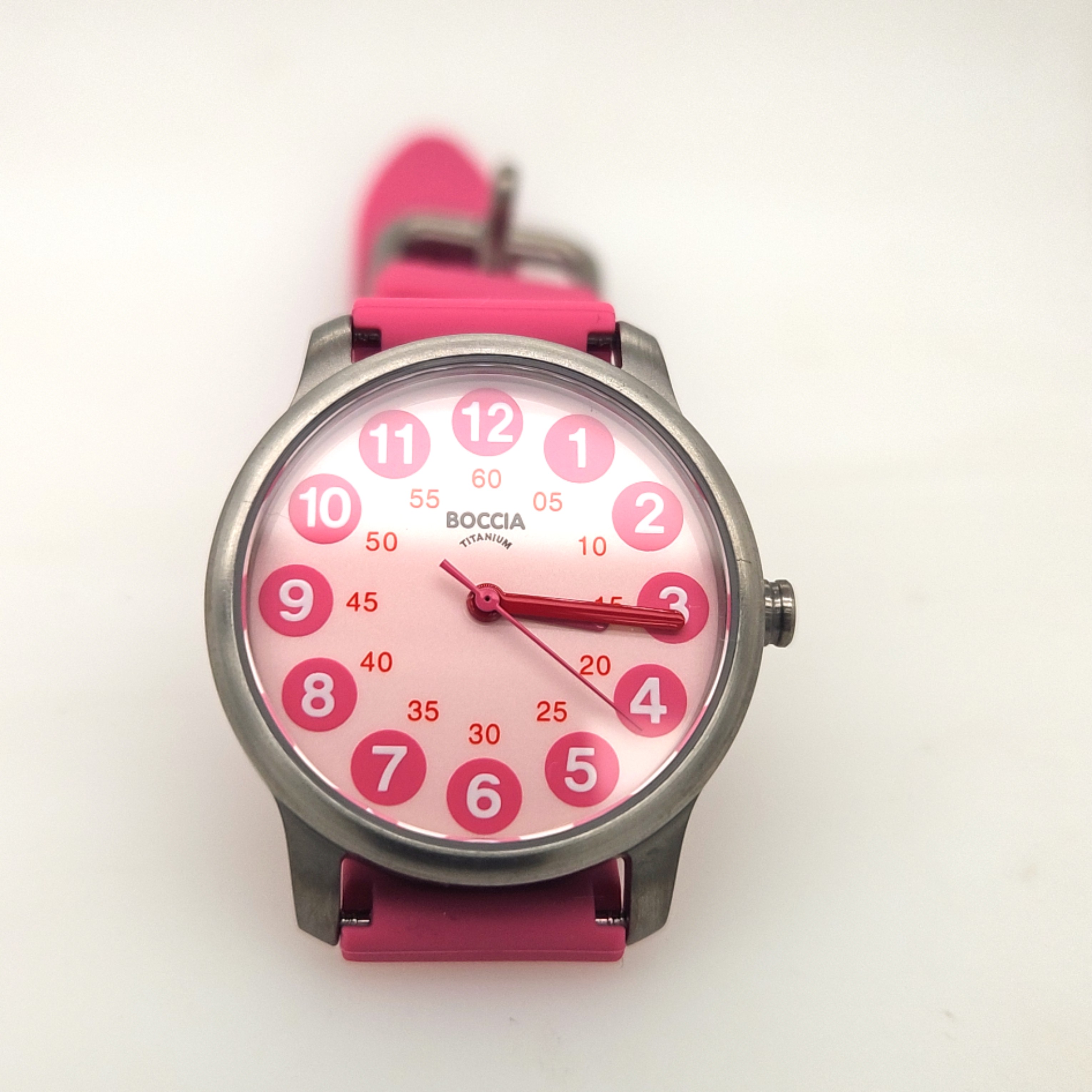 Boccia Damenuhren Ziffernblatt: Rosa Index  Silikonband Quartz 50 Meter Ref.-Nr.: 3373-04