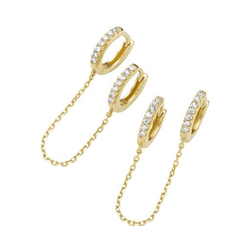 Giorgio Martello Ohrschmuck Ref.-Nr.: 414039 925/- Silber, gelb Zirkonia  Wei&szlig; 