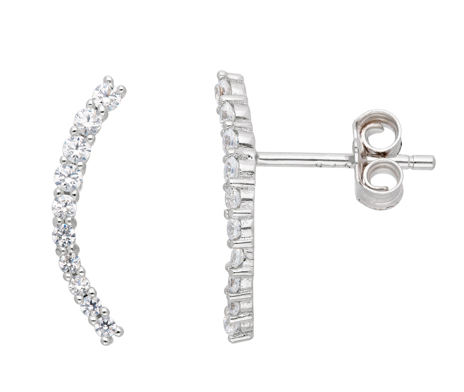 Max Fr&ouml;hlich Ohrschmuck Ref.-Nr.: OS166902 925/- Silber, Rhodiniert Zirkonia  Wei&szlig; 