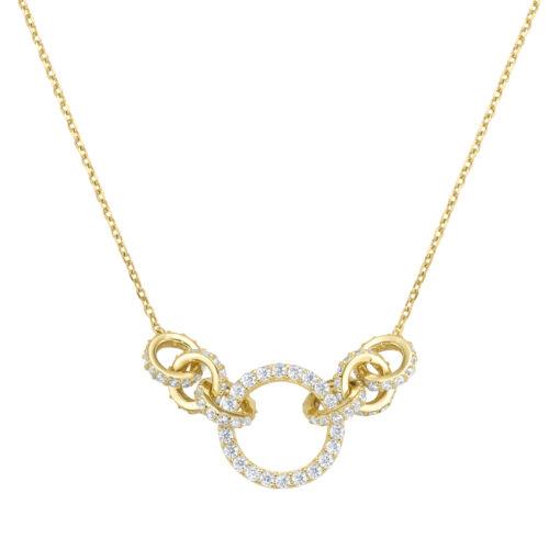 Giorgio Martello Halsschmuck Ref.-Nr.: 915119450 925/- Silber, gelb 110 Zirkonia  Wei&szlig;  L&auml;nge 45 cm