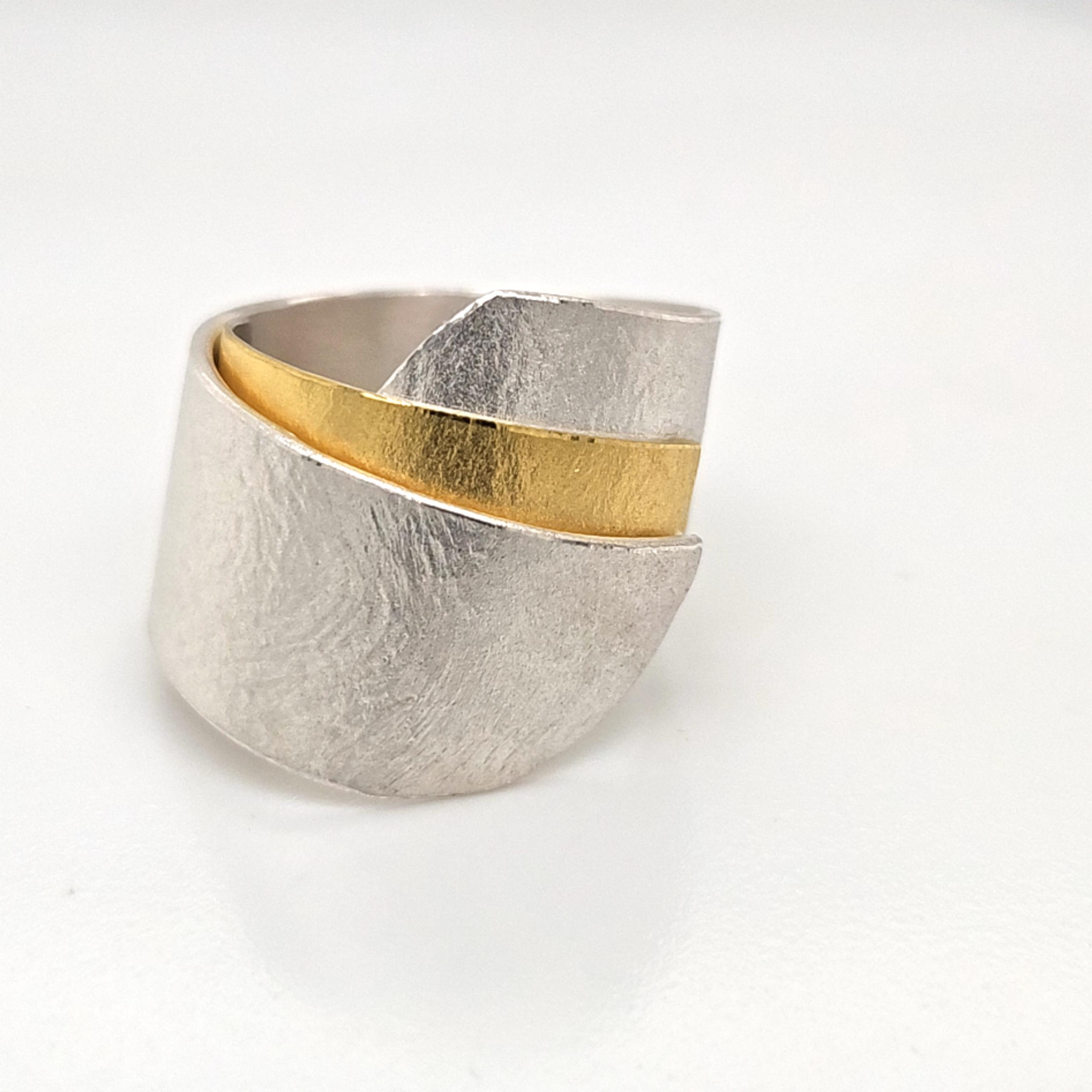 MANU Ringe Ref.-Nr.: R1193W 925/- Silber, bicolor Ringgr&ouml;&szlig;e 61