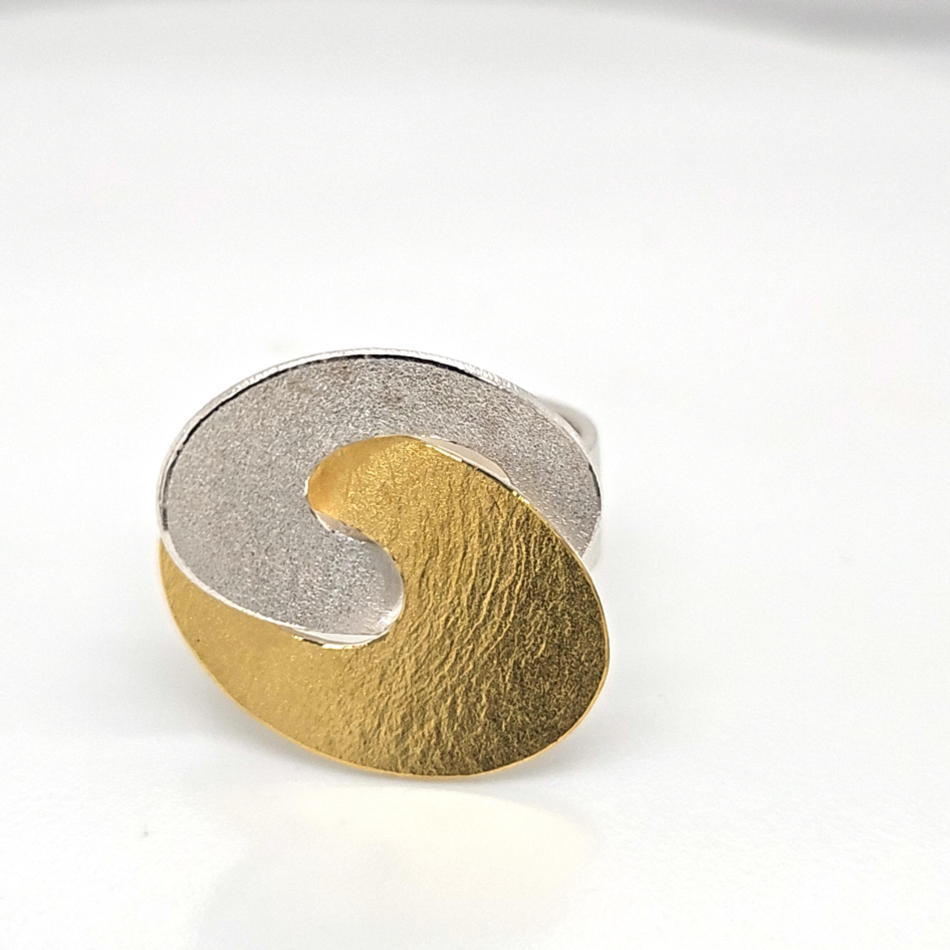 MANU Ringe Ref.-Nr.: R1351W 925/- Silber, bicolor Ringgr&ouml;&szlig;e 56,5