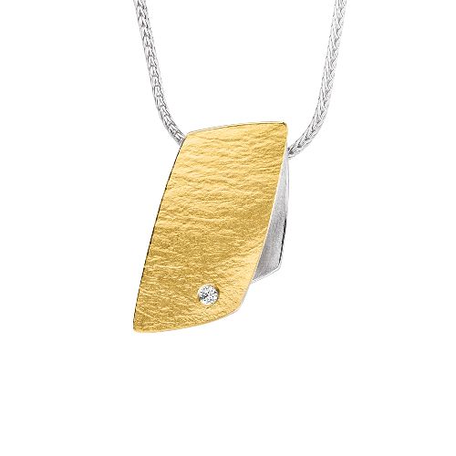 MANU Halsschmuck Ref.-Nr.: K1270BRW 925/- Silber, bicolor 1 Diamant Brillantschliff 0,03ct.  L&auml;nge 42cm