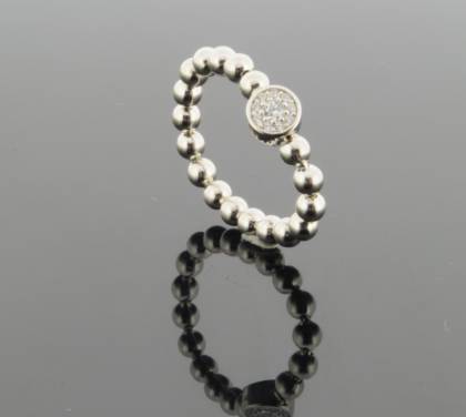 Wilhelm M&uuml;ller Ringe Ref.-Nr.: 746690058 925/- Silber, Rhodiniert Zirkonia  Wei&szlig;  Ringgr&ouml;&szlig;e 58