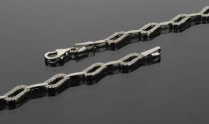 Wilhelm M&uuml;ller Armband Ref.-Nr.: 752779019 925/- Silber, Rhodiniert 124 Zirkonia  Wei&szlig;  L&auml;nge 19cm