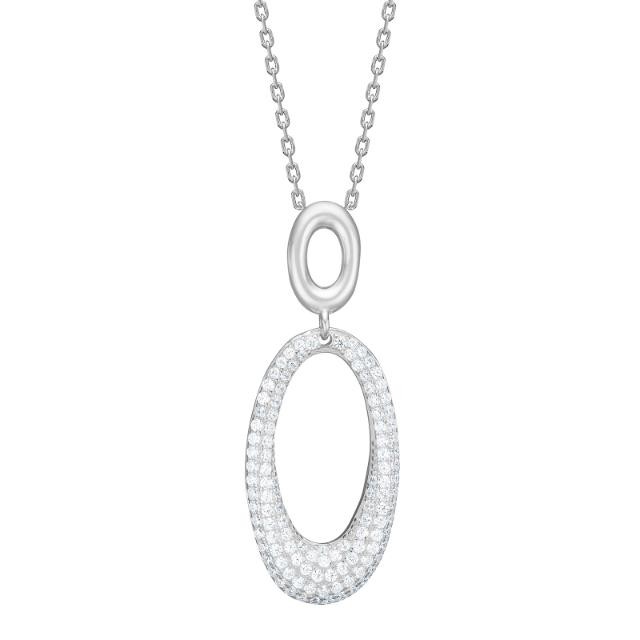 Nordahl Halsschmuck Ref.-Nr.: 20452430900 925/- Silber, Rhodiniert Zirkonia  Wei&szlig;  L&auml;nge 42+3 cm