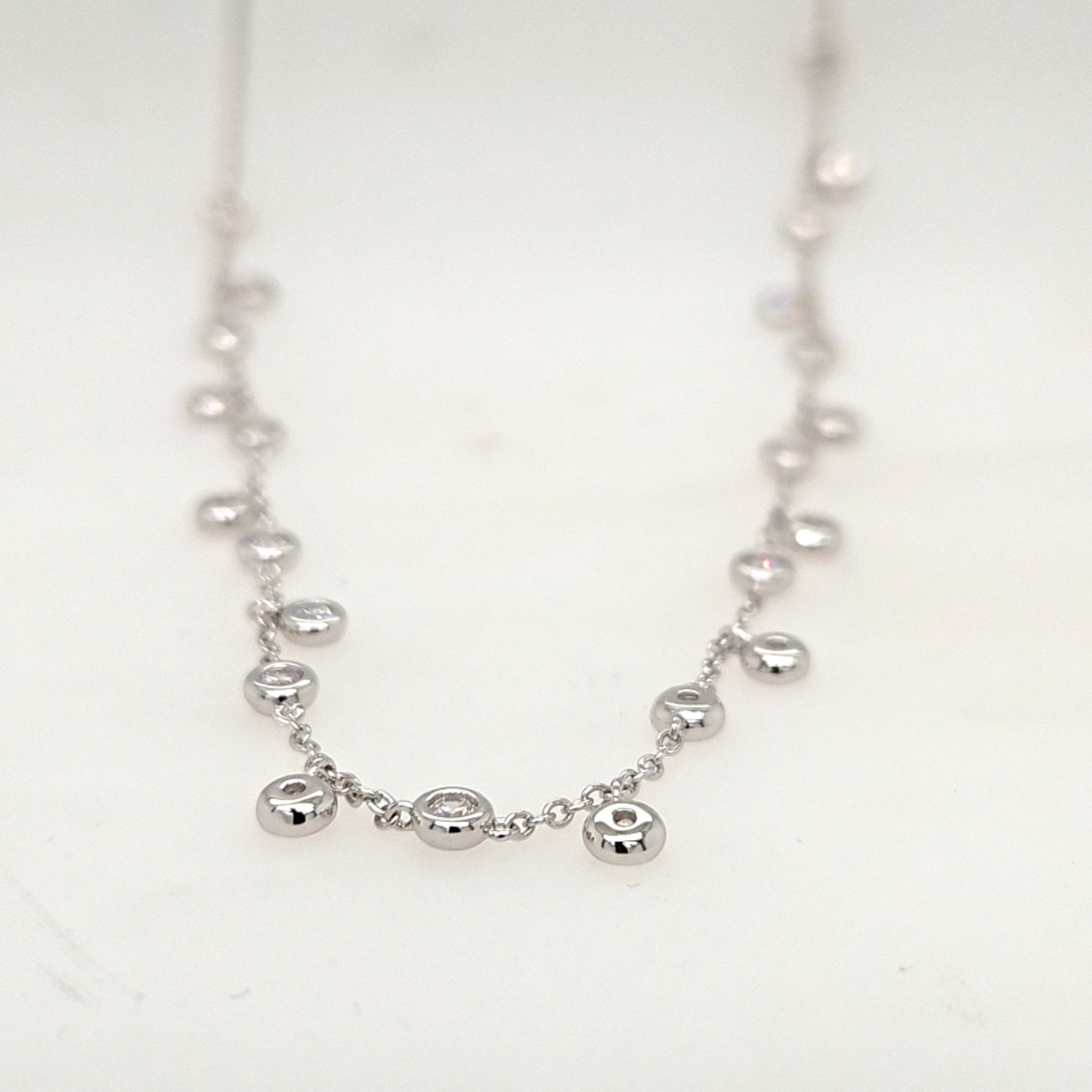 Giorgio Martello Halsschmuck Ref.-Nr.: 99089393450 925/- Silber, Rhodiniert Zirkonia  Wei&szlig;  L&auml;nge 42+3 cm
