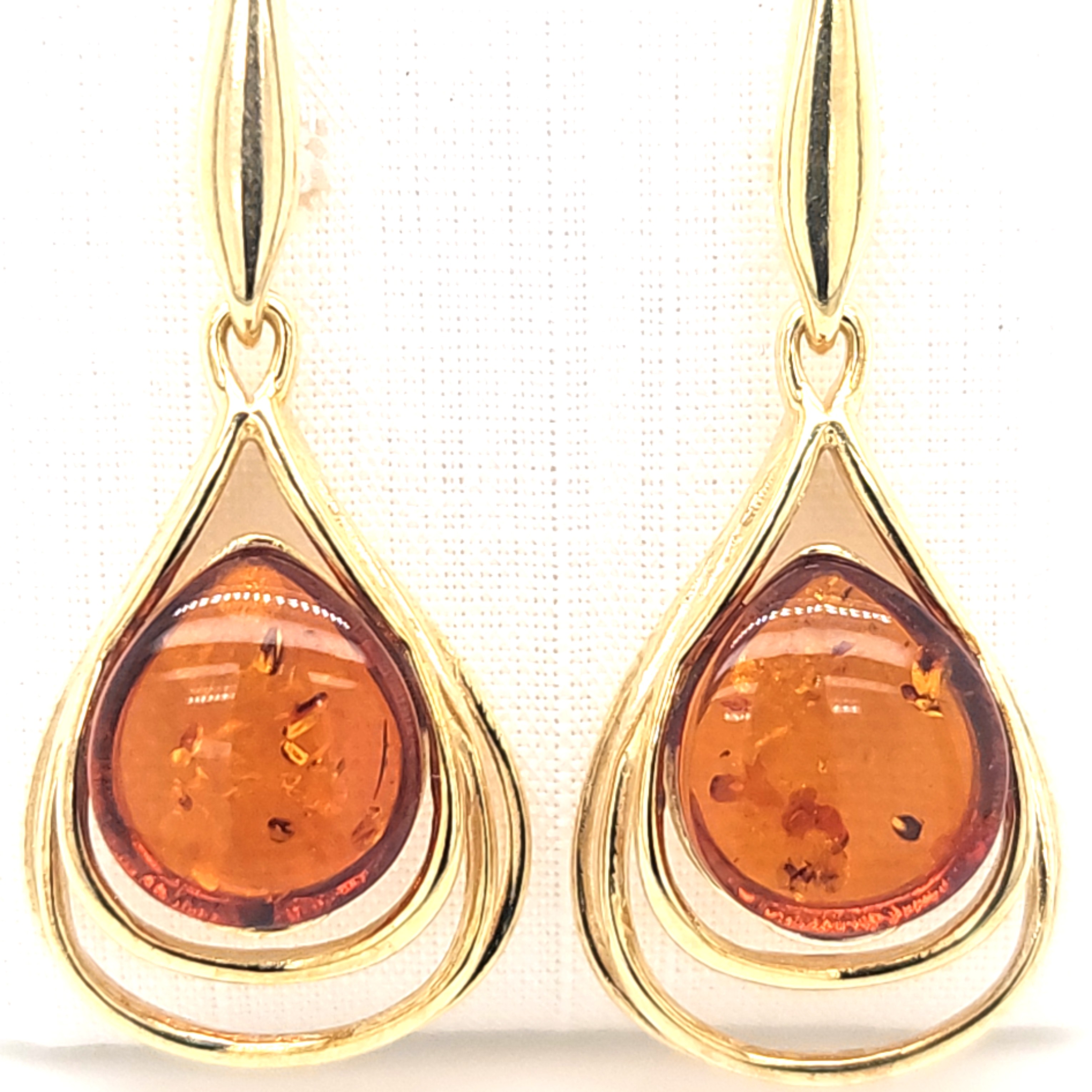 Herrling Bernsteinschmuck Ohrschmuck Ref.-Nr.: B-36212 925/- Silber, gelb 2 Bernstein braun 