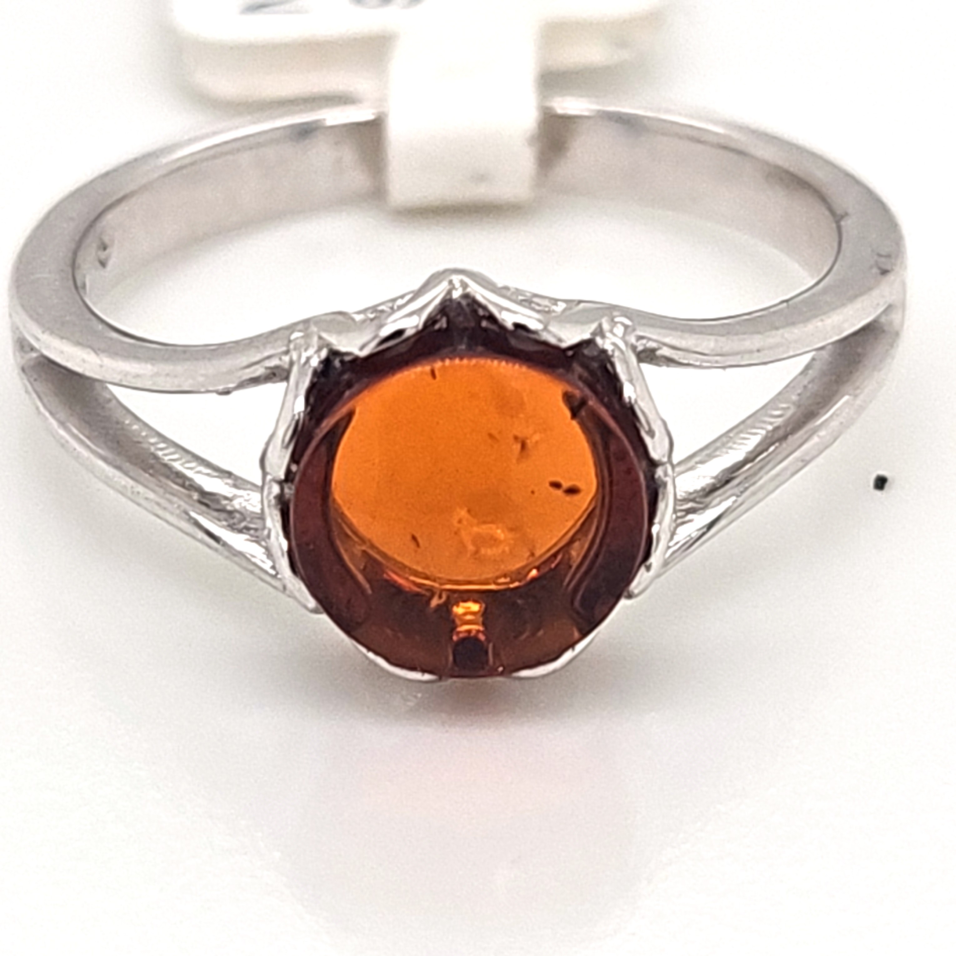 Herrling Bernsteinschmuck Ringe Ref.-Nr.: B85501 925/- Silber, Rhodiniert 1 Bernstein braun  Ringgr&ouml;&szlig;e 60