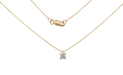 Wilhelm M&uuml;ller Halsschmuck Ref.-Nr.: 241916019 585/- Gold, gold  5 Diamant Wesselton  Weiss kleine Einschl&uuml;sse Brillantschliff 0,05ct.  L&auml;nge 42+3 cm