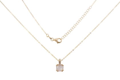 Wilhelm M&uuml;ller Halsschmuck Ref.-Nr.: 548514019 333/- Gold, gelb  1 Rosenquartz Rosa  L&auml;nge 43+4cm
