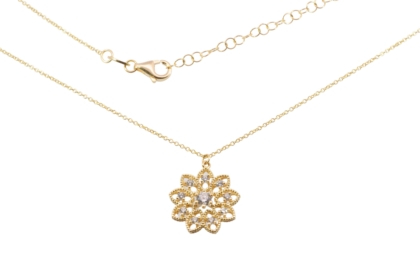 Wilhelm M&uuml;ller Halsschmuck Ref.-Nr.: 548515019 375/- Gold, gold  10 Zirkonia  Wei&szlig;  L&auml;nge 43+4cm