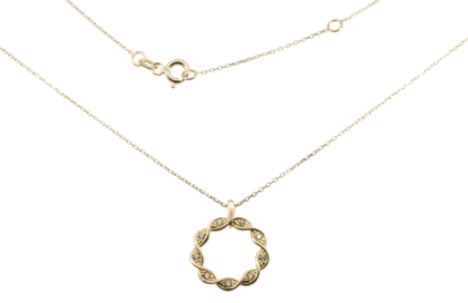 Wilhelm M&uuml;ller Halsschmuck Ref.-Nr.: 548521019 333/- Gold, gold  9 Zirkonia  Wei&szlig;  L&auml;nge 42+3cm