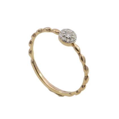 Wilhelm M&uuml;ller Ringe Ref.-Nr.: 145599053 Gold, gold  10 Diamant Top wesselton feines wei&szlig; kleine Einschl&uuml;sse Brillantschliff 0,83ct.  Ringgr&ouml;&szlig;e 53