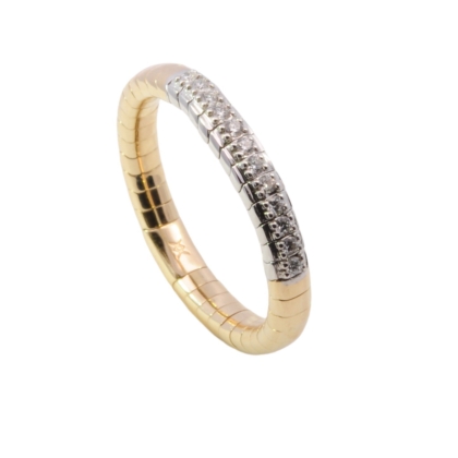 Wilhelm M&uuml;ller Ringe Ref.-Nr.: 145608056 585/- Gold, bicolor  12 Diamant kleine Einschl&uuml;sse Brillantschliff 0,12ct.  Ringgr&ouml;&szlig;e 56