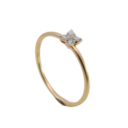 Wilhelm M&uuml;ller Ringe Ref.-Nr.: 145620056 585/- Gold, gelb  5 Diamant Wesselton  Weiss kleine Einschl&uuml;sse Brillantschliff 0,05ct.  Ringgr&ouml;&szlig;e 56