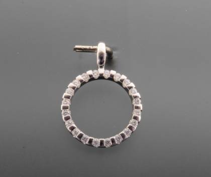 Wilhelm M&uuml;ller Halsschmuck Ref.-Nr.: 255098019 585/- Gold, wei&szlig;  20 Diamant Wesselton  Weiss kleine Einschl&uuml;sse Brillantschliff 0,20ct. 