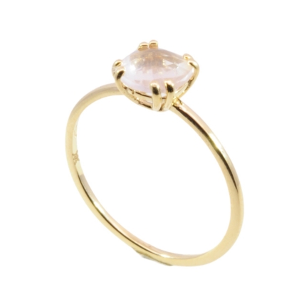 Wilhelm M&uuml;ller Ringe Ref.-Nr.: 673021056 375/- Gold, gold  1 Rosenquartz Rosa  Ringgr&ouml;&szlig;e 56