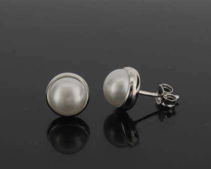 Wilhelm M&uuml;ller Ohrschmuck Ref.-Nr.: 742002019 925/- Silber, Rhodiniert  2 S&uuml;&szlig;wasser Zuchtperle 8,0 bis 8,5 mm