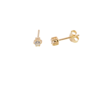 Wilhelm M&uuml;ller Ohrschmuck Ref.-Nr.: 743576019 925/- Silber, gelb  2 Zirkonia  Wei&szlig; 