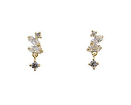 Wilhelm M&uuml;ller Ohrschmuck Ref.-Nr.: 743609019 925/- Silber, gelb  8 Zirkonia  Wei&szlig; 