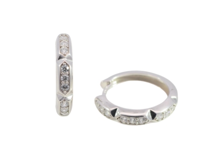 Wilhelm M&uuml;ller Ohrschmuck Ref.-Nr.: 743644019 925/- Silber, Rhodiniert  18 Zirkonia  Wei&szlig; 